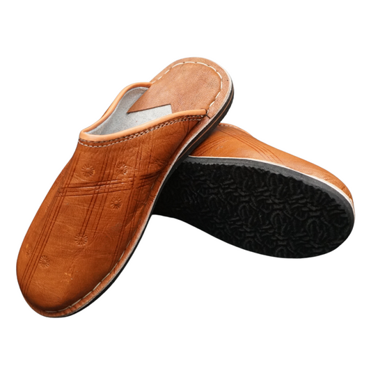 Chausson Homme en cuir marron clair
