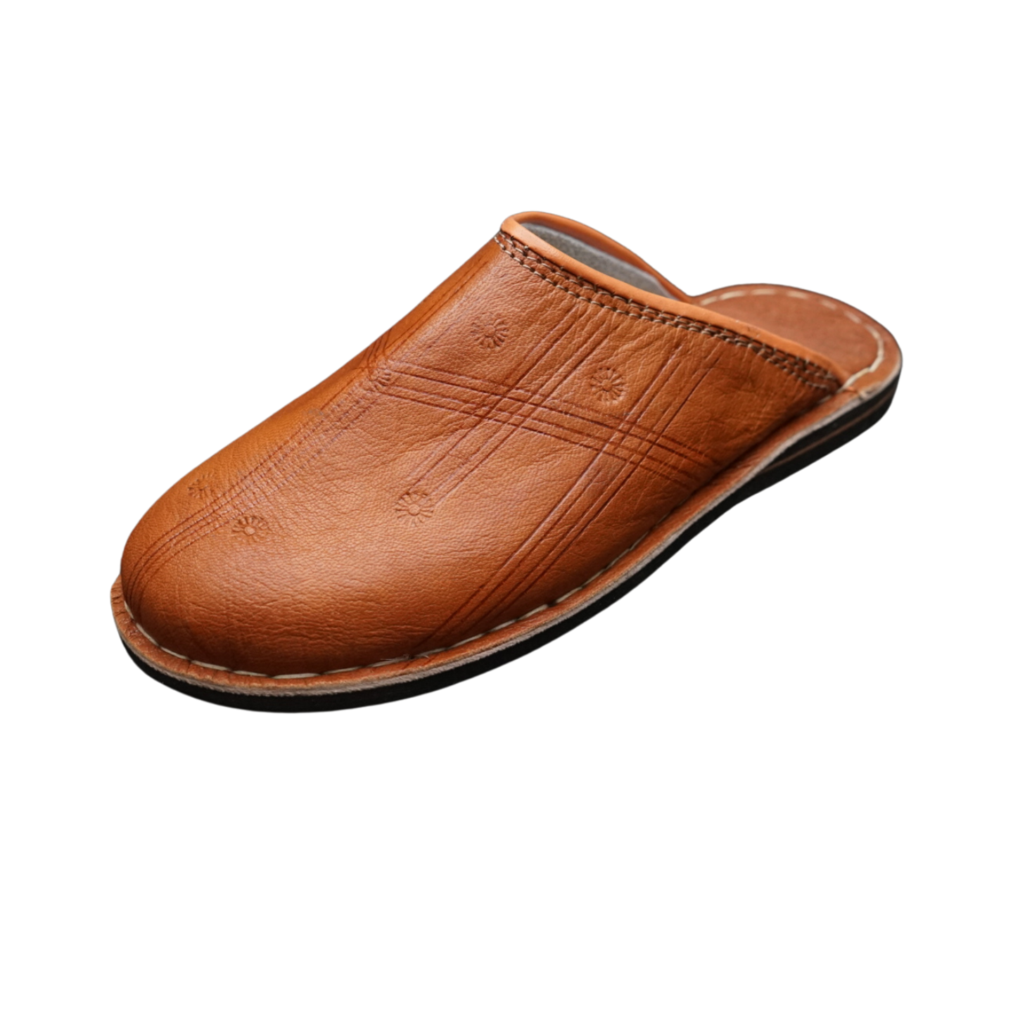 Chausson Homme en cuir marron clair
