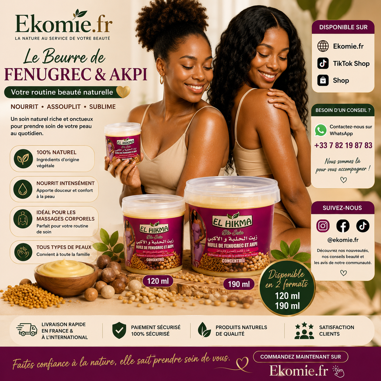 Beurre végétal de Fenugrec et Akpi